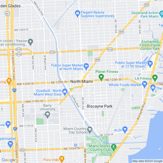 Map of North Miami, Florida