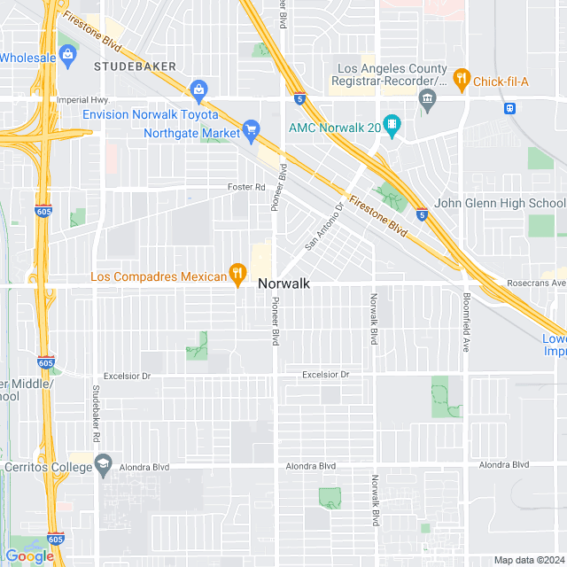Map of Norwalk, California