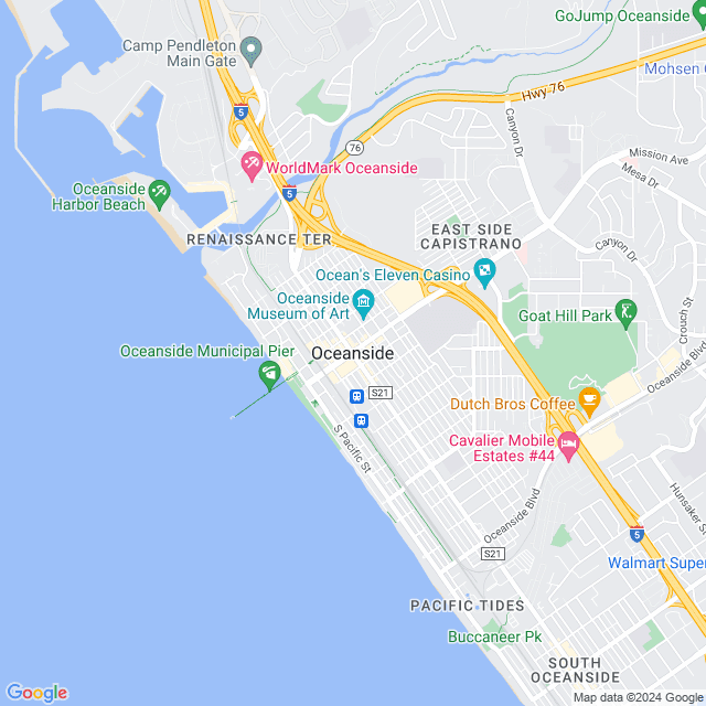 Map of Oceanside, California