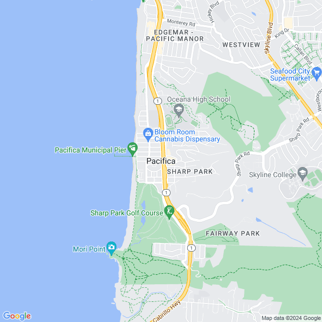 Map of Pacifica, California