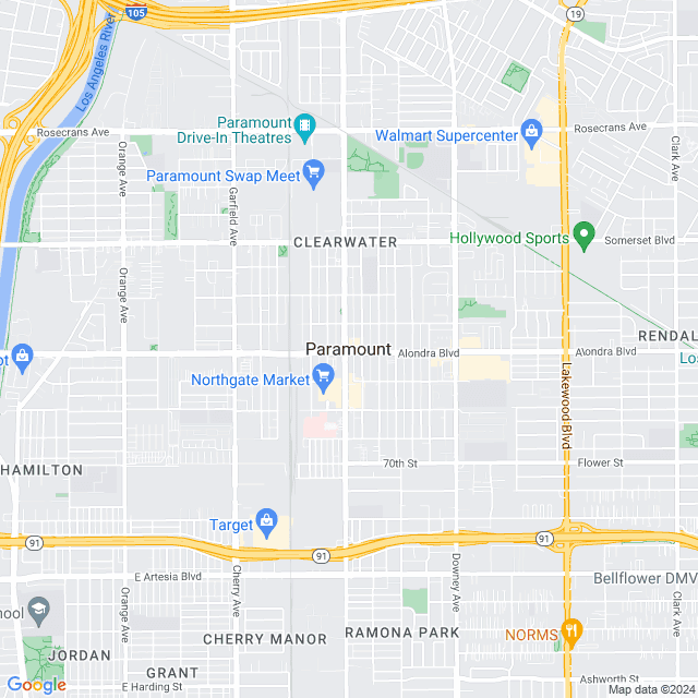 Map of Paramount, California
