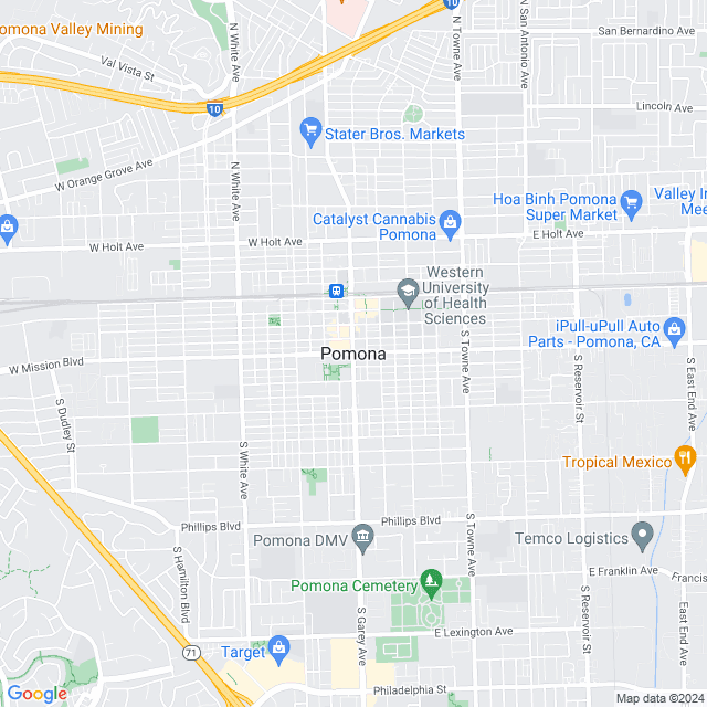 Map of Pomona, California