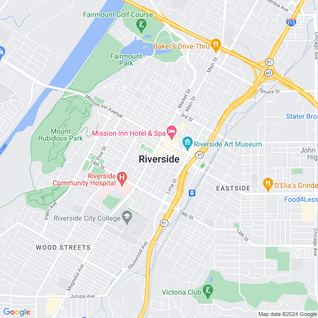 Map of Riverside, California