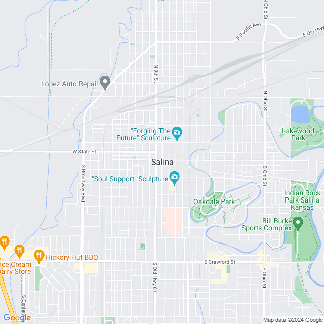 Map of Salina, Kansas
