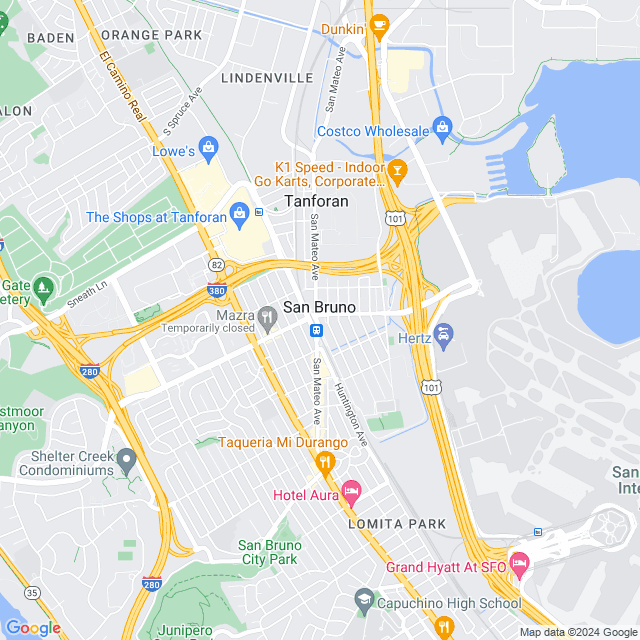 Map of San Bruno, California