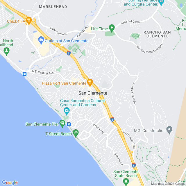 Map of San Clemente, California