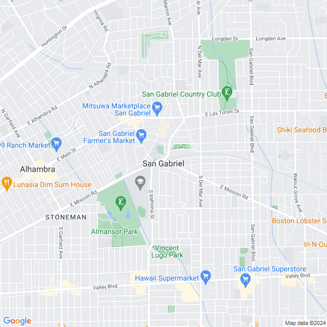 Map of San Gabriel, California