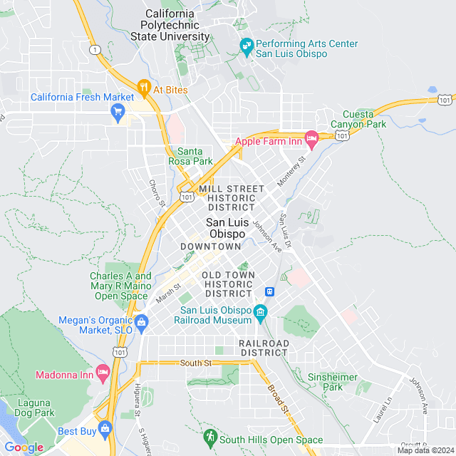 Map of San Luis Obispo, California