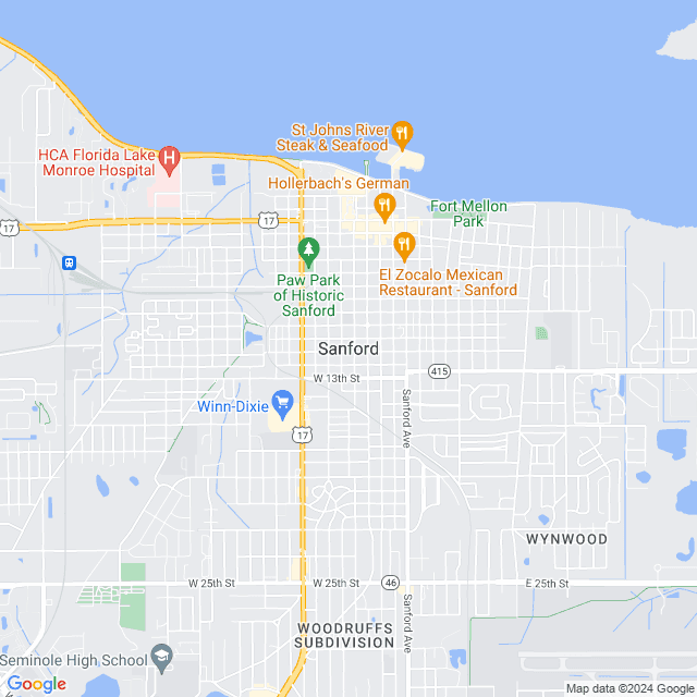 Map of Sanford, Florida