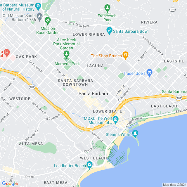 Map of Santa Barbara, California