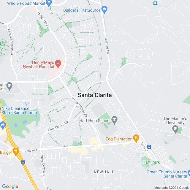 Map of Santa Clarita, California
