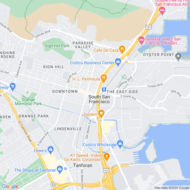 Map of South San Francisco, California
